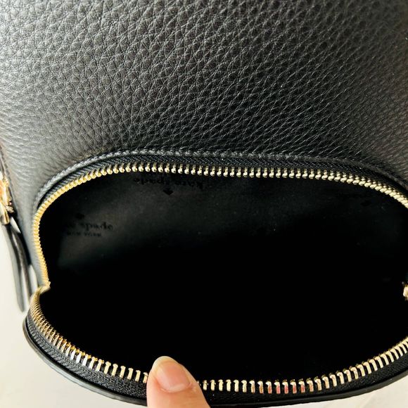 Kate Spade Jackson Women’s Noir Black Pebble Leather Medium Backpack NEW - Picture 12 of 14